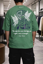 Bearion Oversized Drop-Shoulder T-Shirt – Graphic (Olive Green)