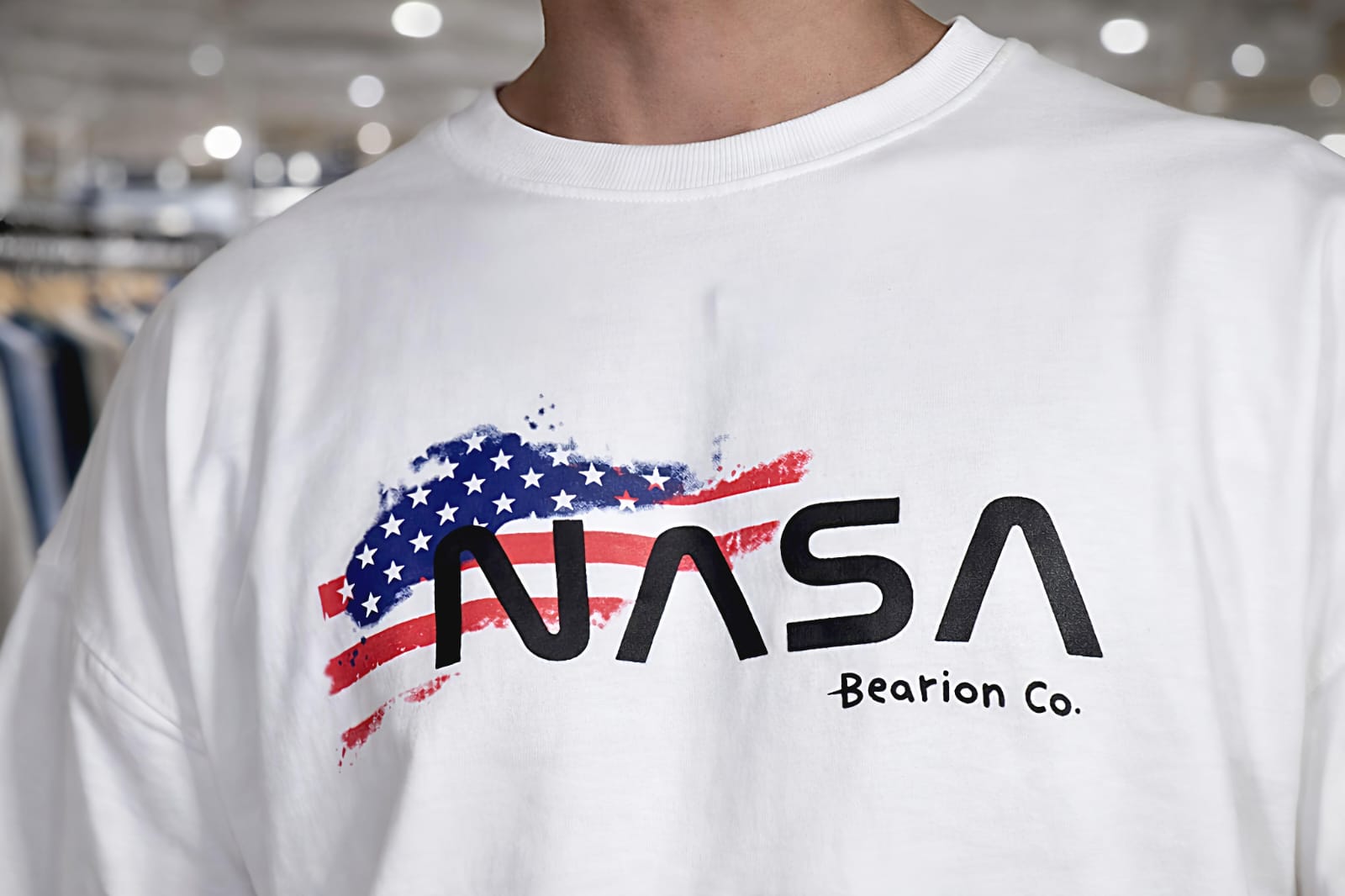 Bearion NASA Oversized Streetwear T-Shirt – White