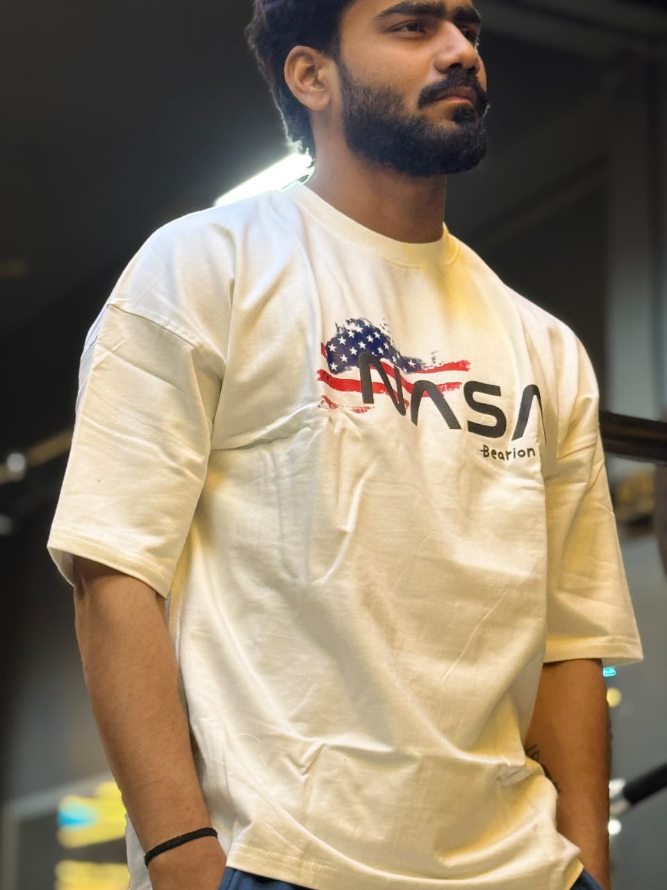 "Crimson Fury" Urban Drop Shoulder T-shirt - Heavyweight White