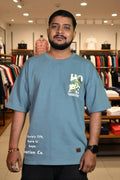 Bearion Hope Graphic Oversized T-Shirt (Stone Blue)