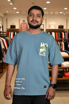 Bearion Hope Graphic Oversized T-Shirt (Stone Blue)