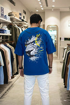 Bearion Royal Blue Oversized Graphic T-Shirt – 240 GSM
