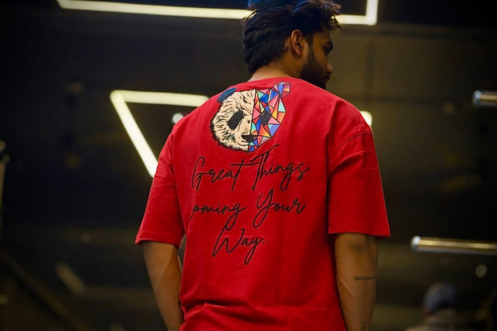 Solid Oversized Streetwear T-shirt - Blood Red