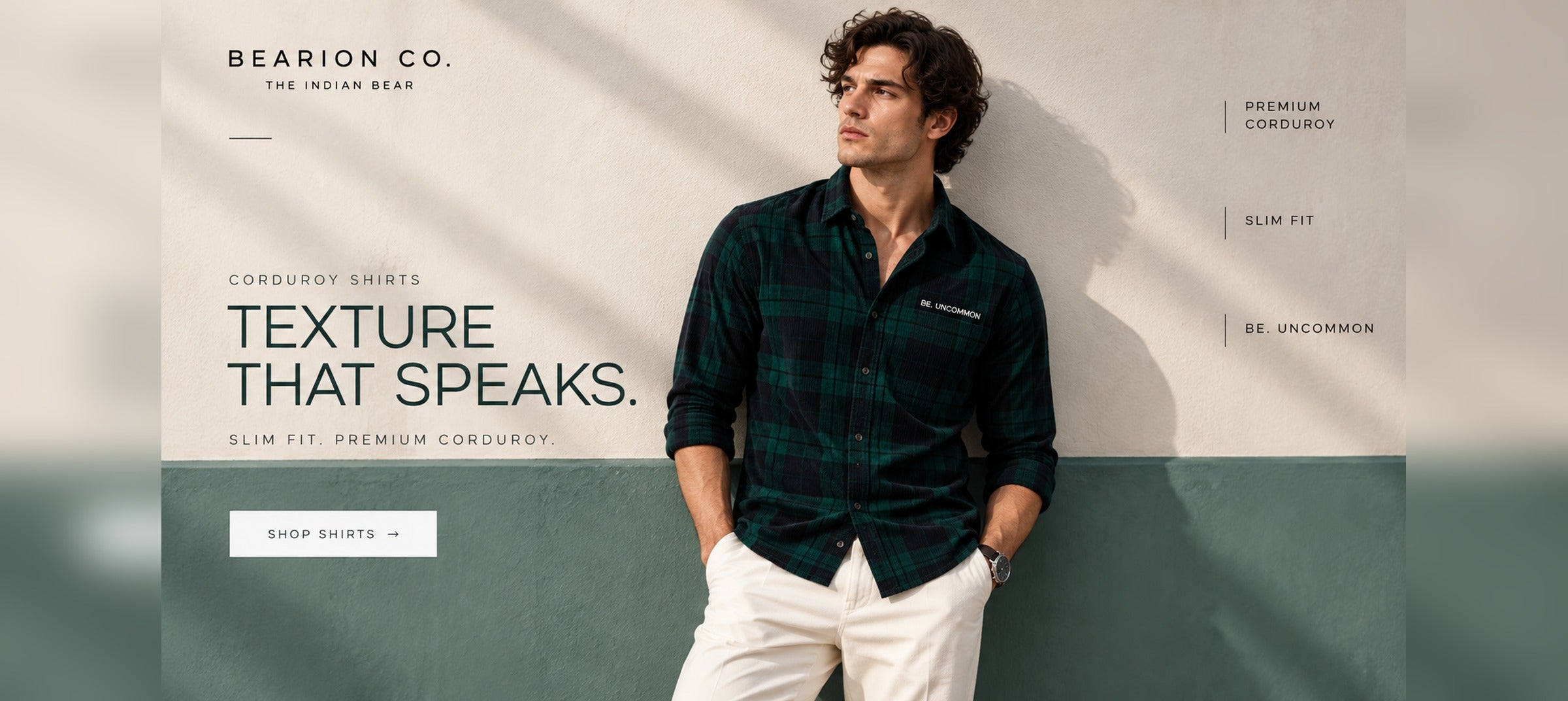 BEARION CO. Texture That Speaks corduroy shirt campaign